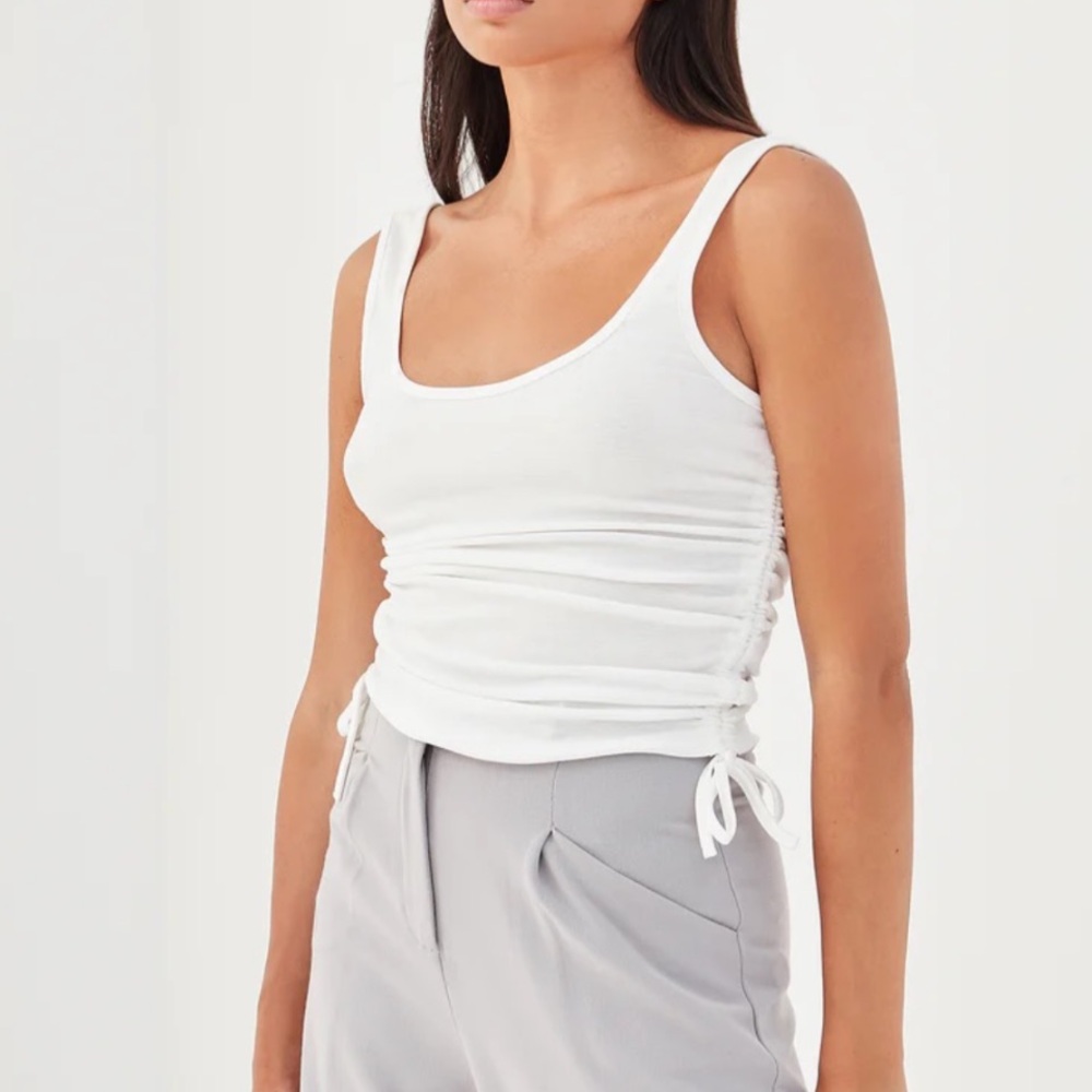 4th and Reckless White Lindsay Ruched Top!